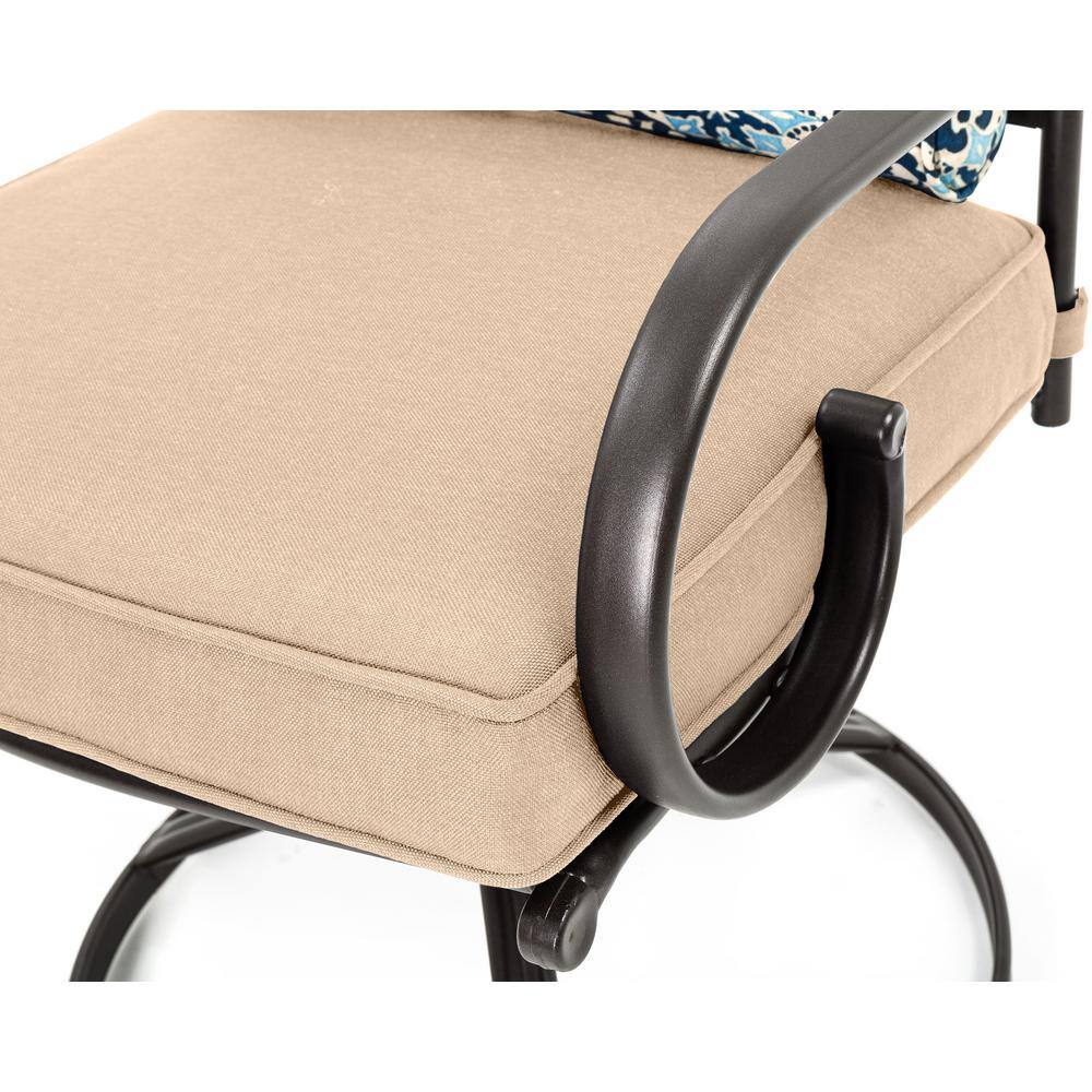 Montclair 7-Piece Black and Tan Steel Outdoor Dining Set