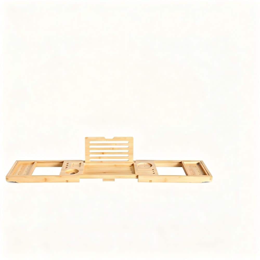 Bamboo Bathtub Tray Adjustable 28-40in