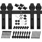 MMI Door 78-3/4 in. Matte Black Top Mount Barn Door Hardware Kit ...