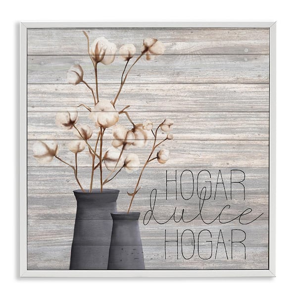 Stupell Industries Home Sweet Home Rustic by Kim Allen White Framed Typography Giclee Art Print 24 in. x 24 in.