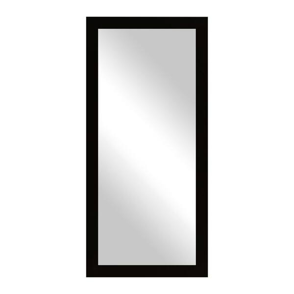Rayne Mirrors Modern Rustic (74 in. W x 33 in. H) Gloss Black MDF Wide Rectangle Mirror