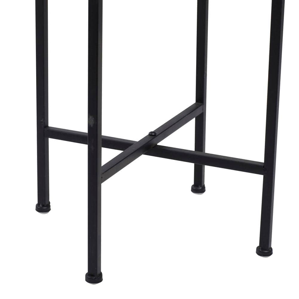 Modern Capsule-Shaped Black Iron Floor Planter with Stand