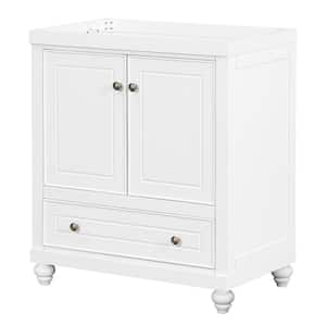 29.50 in. W x 17.70 in. D x 33.90 in. H Freestanding Bath Vanity Cabinet without Top in White Unassembled