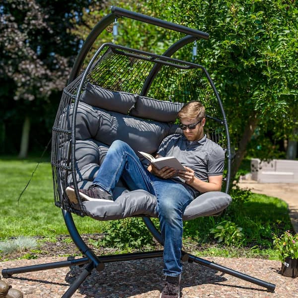 Sunnydaze Sunnydaze Plastic Polyrattan Andrei Double Egg