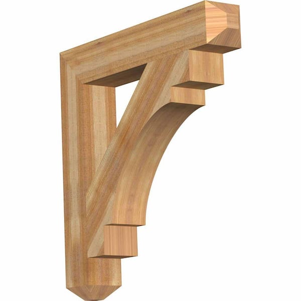 Ekena Millwork 6 in. x 38 in. x 38 in. Western Red Cedar Merced Craftsman Rough Sawn Bracket