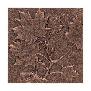 Arts and Crafts Copper Tone Gingko Tile by Whitehall 8" x 8" 