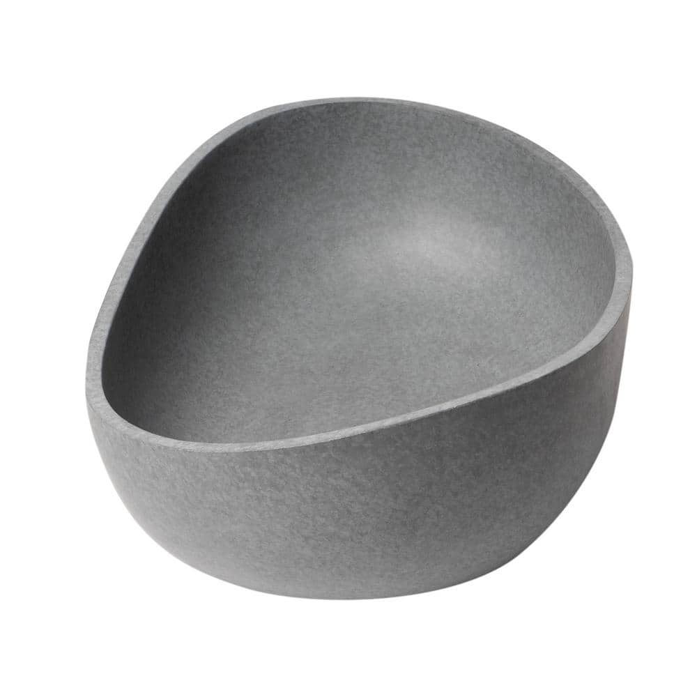 Gray Matte Ceramic Oval Above Mount Bathroom Sink