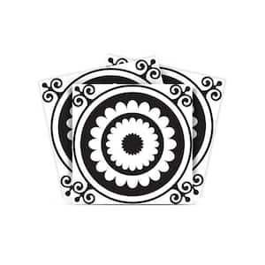 Black and White BKW4 7 in. x 7 in. Vinyl Peel and Stick Tile (24 Tiles, 8.17 sq. ft./pack)