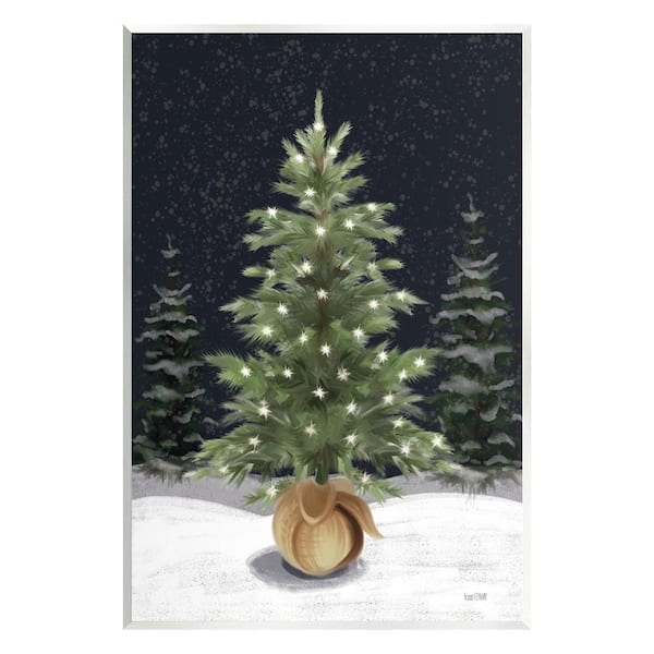 Stupell Industries Christmas Tree Snow Scene by House Fenway 1-Piece Unframed Graphic Print Nature Poster Art Print 15 in. x 10 in.