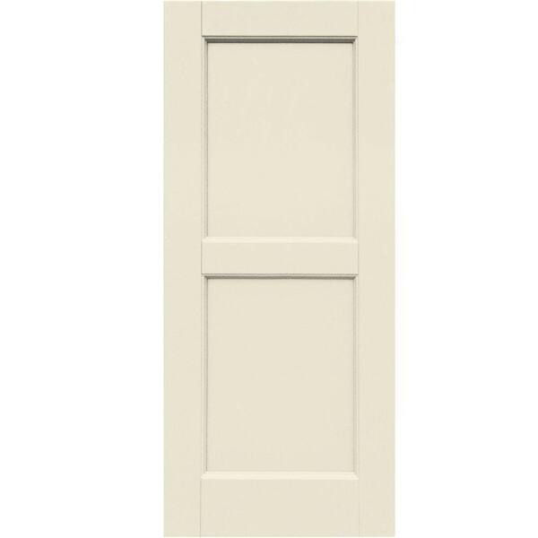 Winworks Wood Composite 15 in. x 35 in. Contemporary Flat Panel Shutters Pair #651 Primed/Paintable