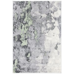 Adirondack Green/Gray 5 ft. x 8 ft. Distressed Abstract Area Rug