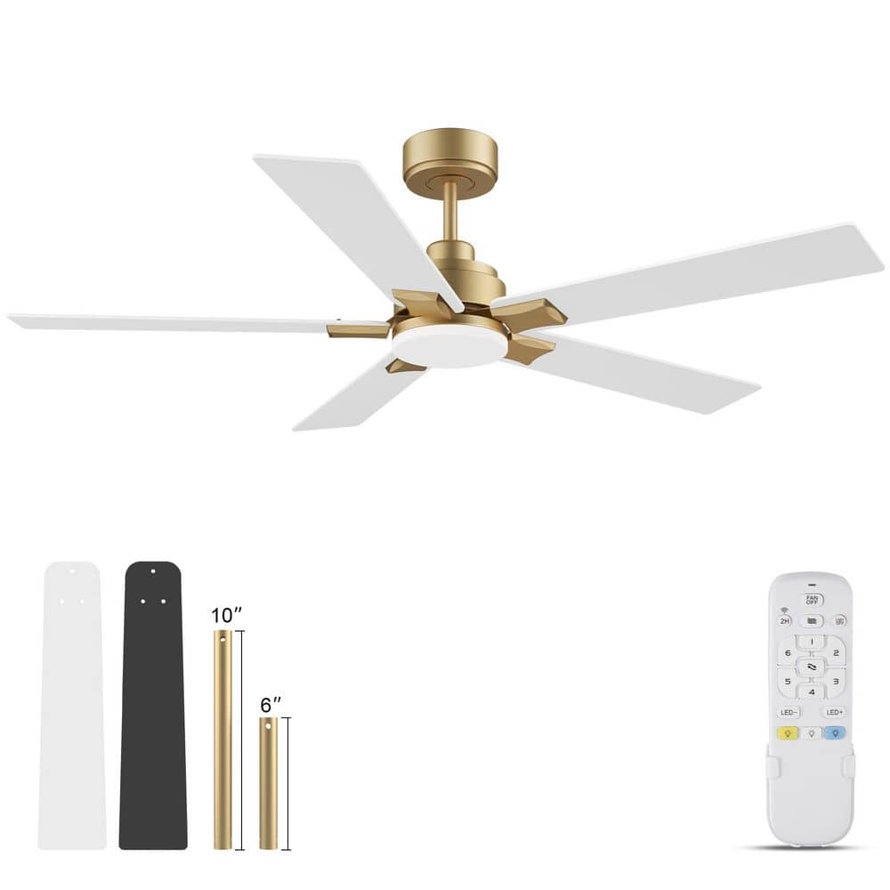 52 in. Modern Wood Indoor Outdoor Gold Standard Downrod Mount Ceiling Fan with LED Lights and Remote,Quiet DC Motor price history on PriceWatchPro