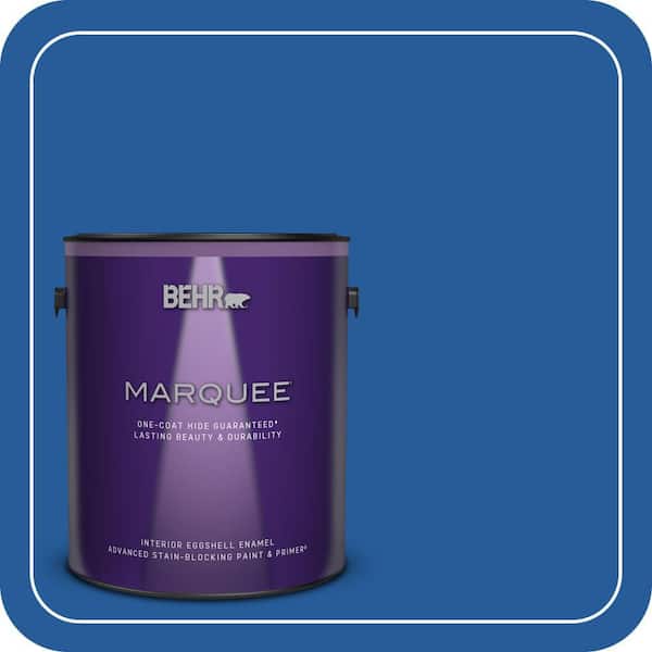 BEHR MARQUEE 1 gal. #P510-7 Beacon Blue One-Coat Hide Eggshell Enamel Interior Paint & Primer