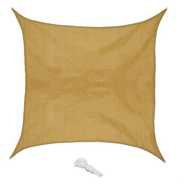 Sunnydaze 12 ft. x 12 ft. Beige Square Sun Shade Sail for Patio, Lawn and Garden