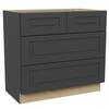 Grayson Deep Onyx Plywood Shaker Stock Assembled Drawer Base Kitchen Cabinet Soft Close 36 in. x 34.5 in. x 24 in.