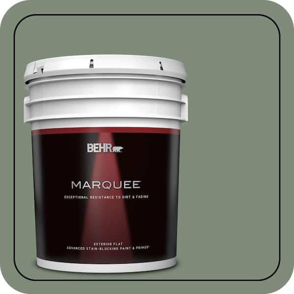 BEHR MARQUEE 5 gal. #450F-5 Amazon Moss Flat Exterior Paint & Primer