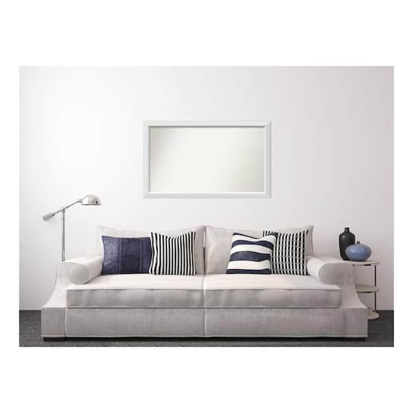 Amanti Art Blanco White 48.25 in. x 29.25 in. Custom Non-Beveled Wood Framed Bathroom Vanity Wall Mirror