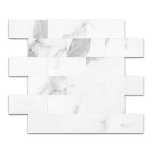 Marble Collection Bright White 12 in. x 12 in. PVC Peel and Stick Tile (10 sq. ft. /10-Sheets)