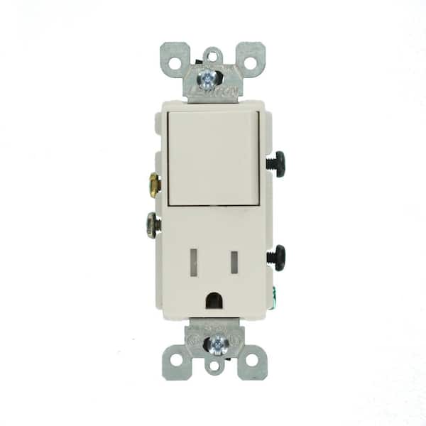 Leviton Decora 15 Amp Tamper Resistant Combo Switch and Outlet, White Leviton Decora 15 Amp Tamper Resistant Combo Switch and Outlet, White