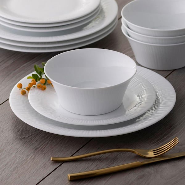 Noritake Conifere (White) Porcelain 12-Piece Dinnerware Set