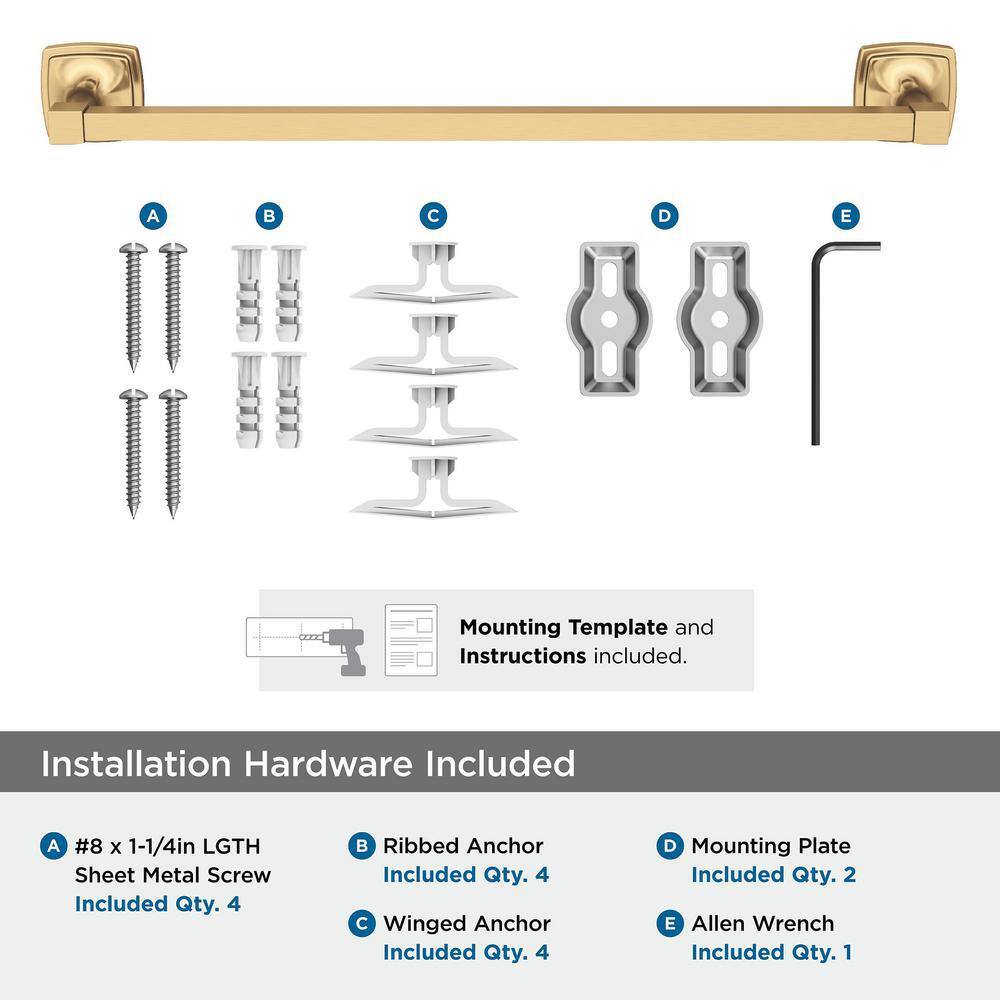 Champagne Bronze 18-inch Wall Mounted Towel Bar