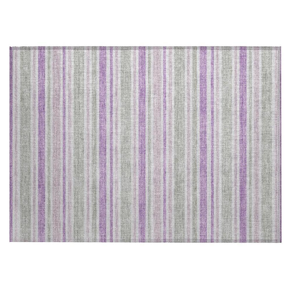 Pearl and Purple 2 ft. x 3 ft. Woven Striped Polyester Rectangle Indoor/Outdoor Area Rug price history on PriceWatchPro