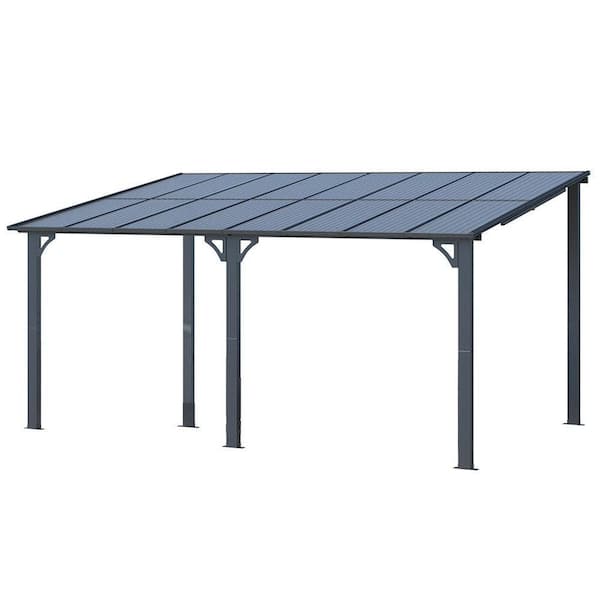 【Tanpopo】 Sudzendf 10 ft. x 20 ft. Black Rectangle Gazebo with Hardtop