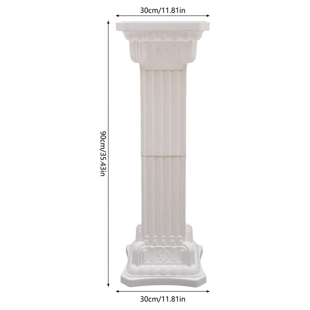 Tall White Plastic Roman Pillar Set for Wedding Decor