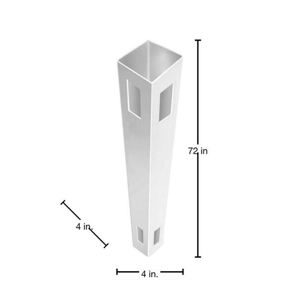 Barrette Outdoor Living 4 in. x 4 in. x 6 ft. White Vinyl Fence Corner Post
