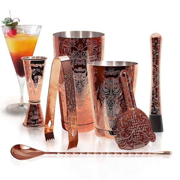 Numhew 6-Piece Copper Stainless Steel Bar Set Include Cocktail