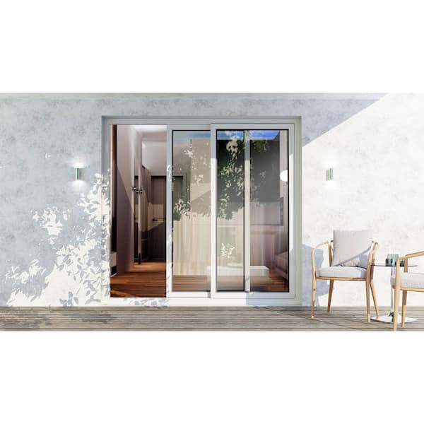 8166 72 in. X 80 in. White Color Right Hand Finished Metal-Plastic Patio Door