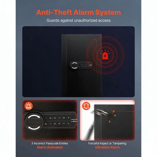 SKYSHALO 3-Tier Wall Safe, Q235 Steel Hidden In-Wall Safe with
