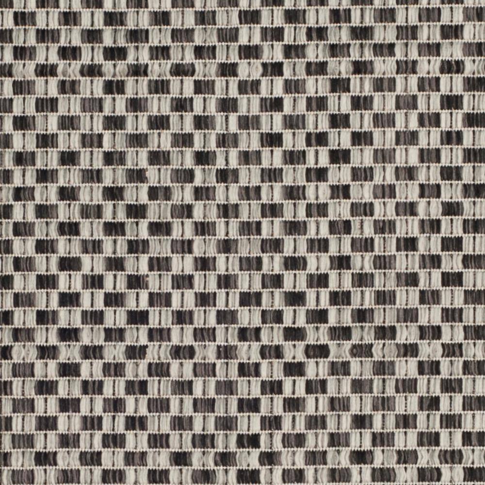 Sleek Black and Light Grey Synthetic Reversible Flatweave Rug 27in x 14in