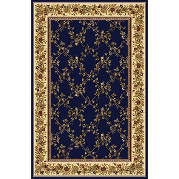 Unbranded Noble Navy 8 ft. x 10 ft. Traditional Trellis Oriental Area Rug