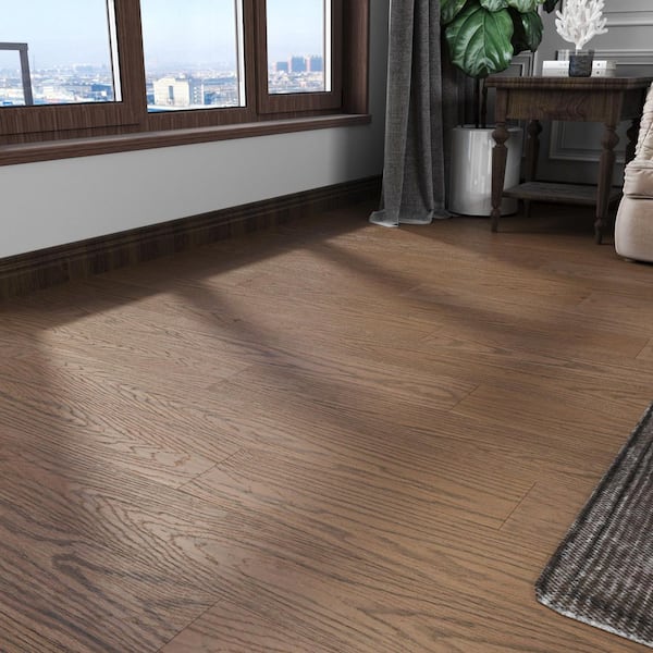 Brown 0.59 in. T x 47.64 in. L x 6.5 in. W Tongue and Groove Engineered Hardwood Flooring (21.49 sq. ft. / 10-Pack)