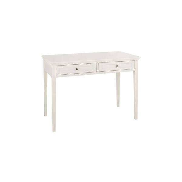 Home Decorators Collection 36 in. Rectangular White Wash Secretary Desk  with Solid Wood Material WD-25-W - The Home Depot