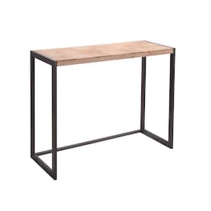 42 in. Wood/Iron Standard Rectangle Wood Console Table with Iron Finished Legs
