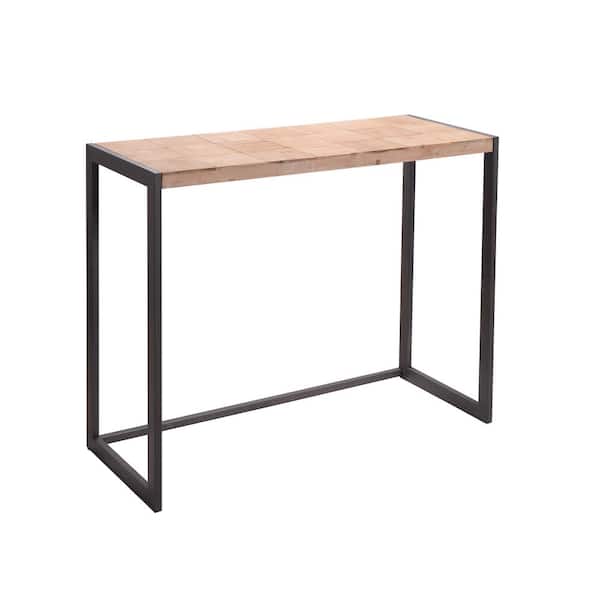 Manor Brook 42 in. Wood/Iron Standard Rectangle Wood Console Table with Iron Finished Legs