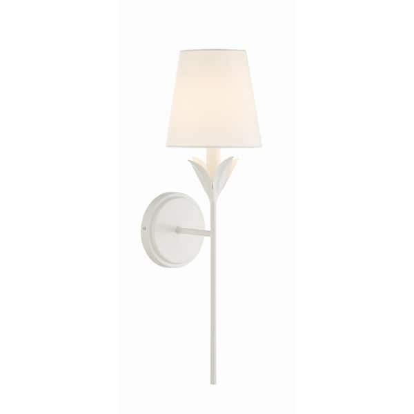 Broche 1-Light Matte White Wall Sconce
