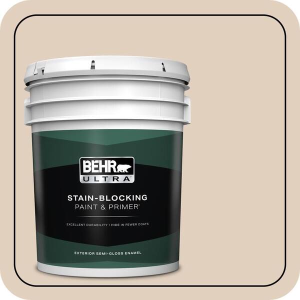 BEHR ULTRA 5 gal. #N240-2 Adobe Sand Semi-Gloss Enamel Exterior Paint & Primer