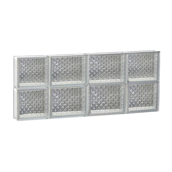 Clearly Secure 27 in. x 11.5 in. x 3.125 in. Frameless Diamond Pattern Non-Vented Glass Block Window