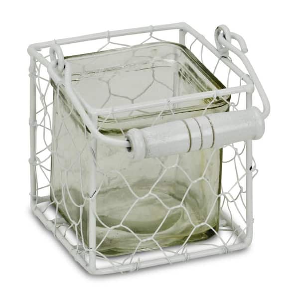White Metal Candle Lantern Single-Pack