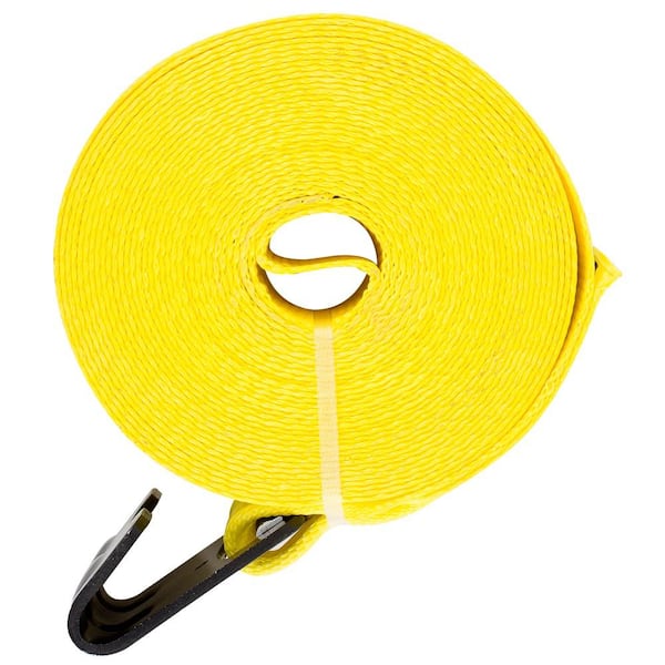 Erickson 58700 Yellow 3 x 30 Winch Strap with Flat Hook 