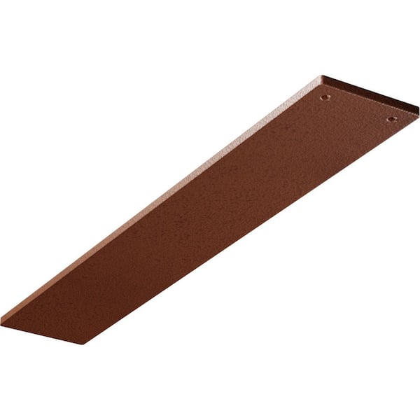 Ekena Millwork 3 in. x 0.25 in. x 18 in. Steel Hammered Copper Logan Bracket