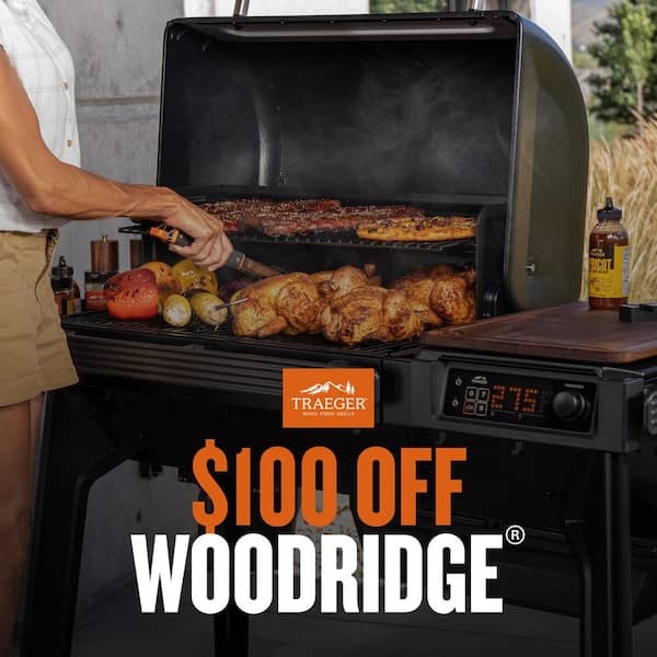 Woodridge Wi-Fi Pellet Grill and Smoker in Black