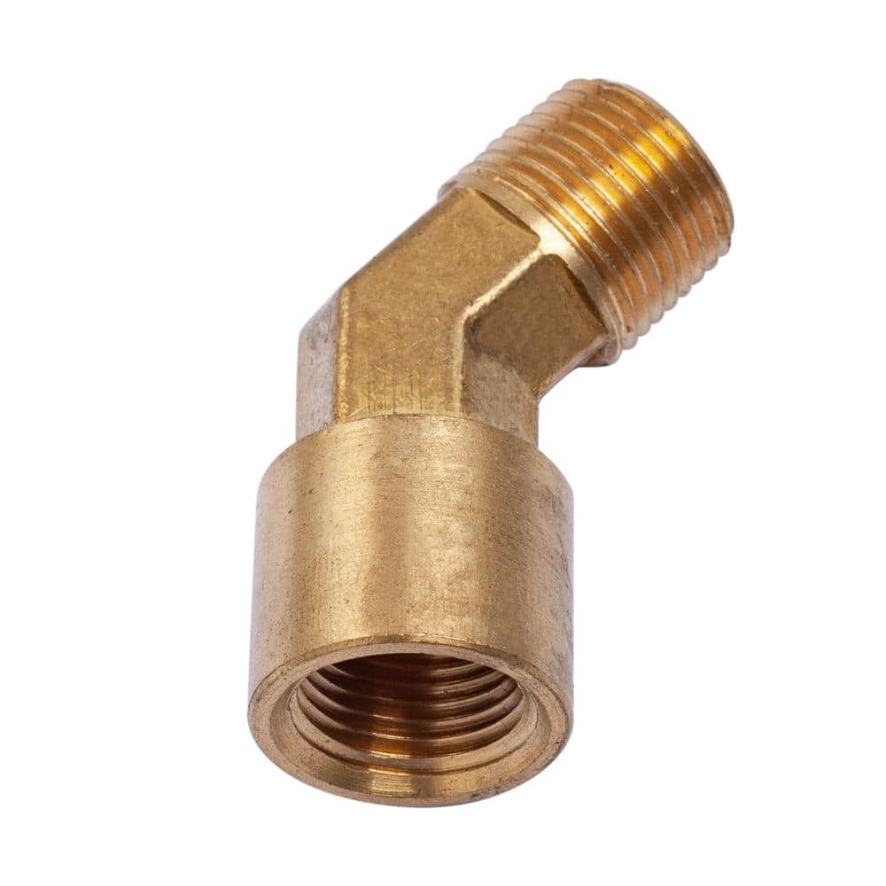 FST66EA-5PK 5 Solid Brass Street Pipe Elbow Fitting 3/8" NPT 45 Degree air 