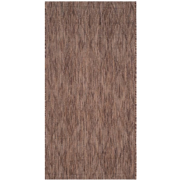 SAFAVIEH Courtyard Brown Doormat 3 ft. x 5 ft. Solid Indoor/Outdoor Patio Area Rug