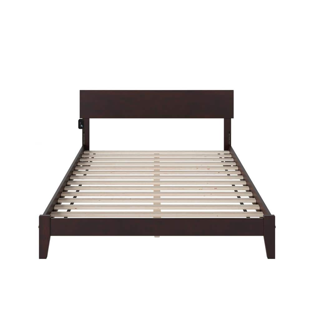 AFI Orlando Espresso King Solid Wood Frame Low Profile Platform Bed ...