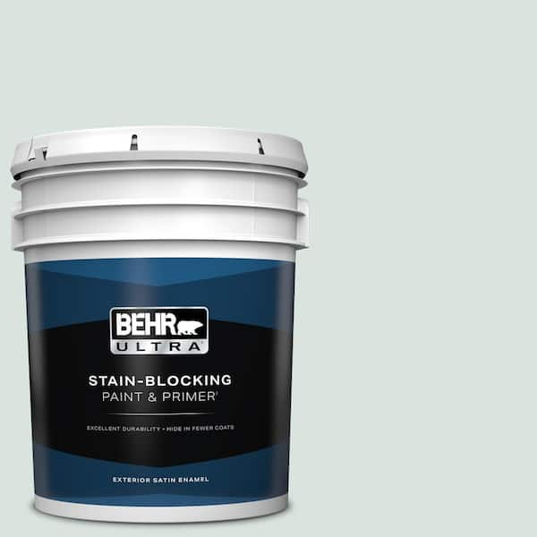 BEHR ULTRA 5 gal. #N430-1 Mountain Peak White Satin Enamel Exterior Paint & Primer