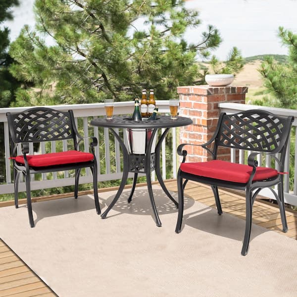 Nuu Garden Patio Red 2-Piece Square Outdoor Seat Cushion Chair Pad